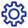 Blue gear icon